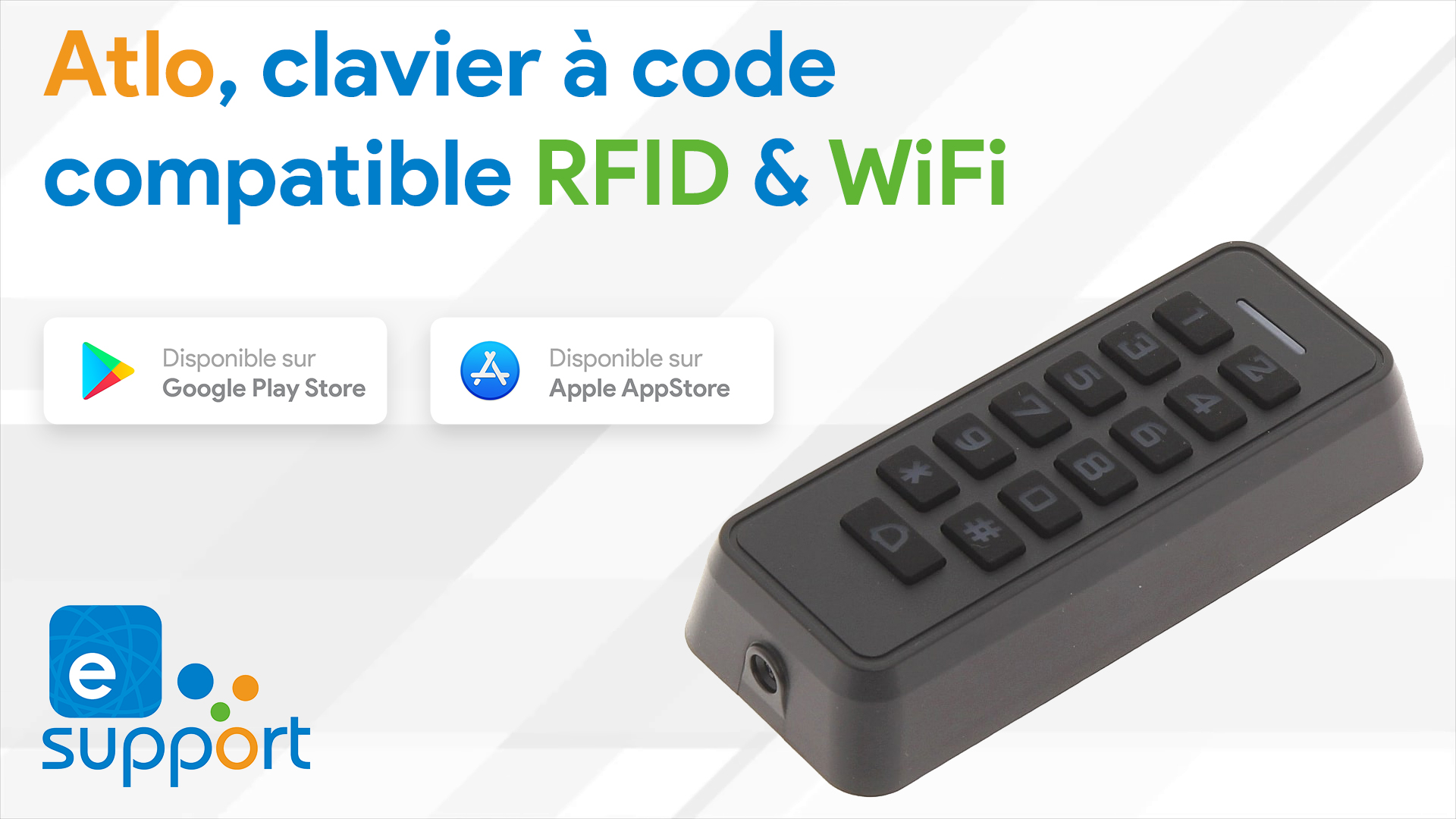 Atlo, un lecteur RFID avec clavier à code compatible WiFi via eWeLink