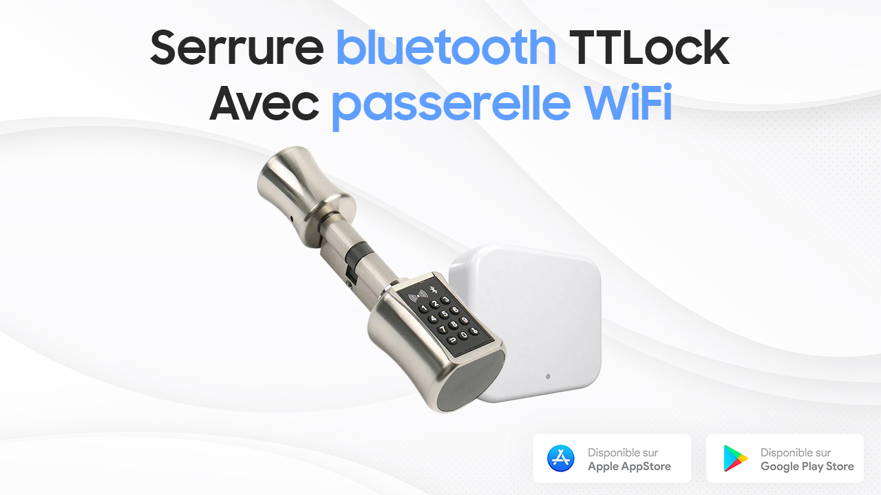 Serrure connectée Bluetooth TTLock avec passerelle WiFi