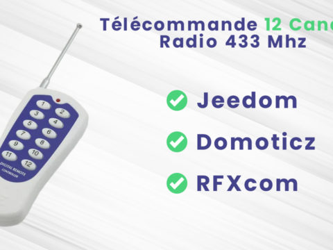 Télécommande 12 canaux compatible RFXCom, Domoticz et Jeedom
